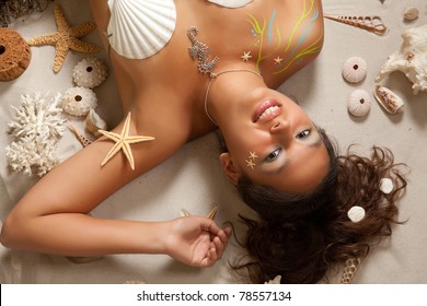 Pisces or Fish woman, this photo is part of a series of twelve Zodiac signs of astrology - Powered by Shutterstock