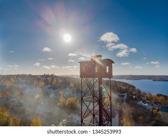Pispala shot tower on a beautiful sunny day in Tampere, Finland
