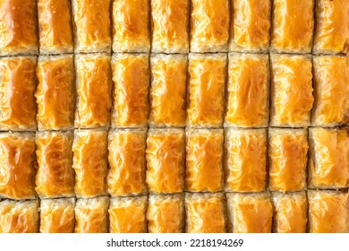 Pistachio Baklava. Traditional Turkish Cuisine Delicacies. Close Up