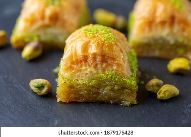 Pistachio Turkish Baklava Havuc Dilimi Traditional Stock Photo ...