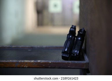 Pistols Handgun Training In A Shooting Club