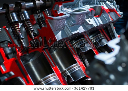 Piston mechanism in the engine