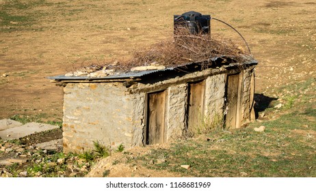 Pit Latrine In Village In Humla, Nepal