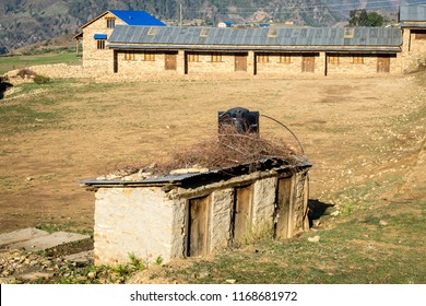 Pit Latrine In Village In Humla, Nepal