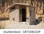 Pit Toilet Stands at the Base of a Charred Forest in Great Basin National Park