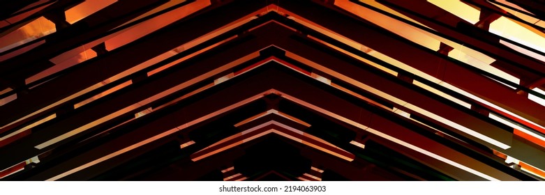 Pitched Roof Of A Bridge. Abstract Architecture. Minimalism. Hi-tech Architectural Detail. Modern Industrial Building. Material Background. Triangular Structure. Geometric Pattern Of Parallel Lines.