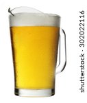 Pitcher of Beer with Foam isolated on white background