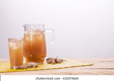 Pitcher And Glass Of Cold Tamarind Drink.