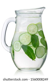 Pitcher Of Iced Detox Sassy Water With Lime, Isolated