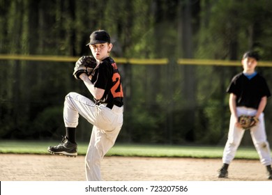 Pitcher in Youth Baseball Game