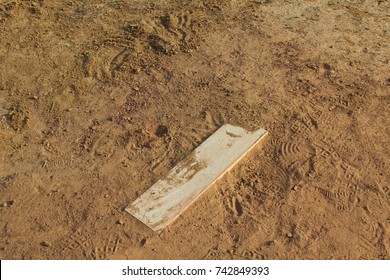 The Pitching Mound Rubber On A Close Up View.