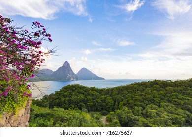 Pitons From Jade Mountain Resort, Saint Lucia