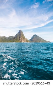 Pitons St Lucia With Dramatic Clouds