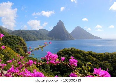 The Pitons In St. Lucia As Seen From Jade Mountain Resort.