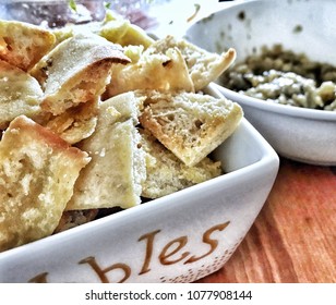 Pitta Chips All The Better When They’re Homemade.  Aubergine Caviar Makes Them Even Better. Who Needs Shop-bought Dips?