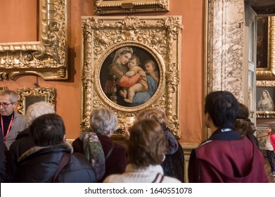  The Pitti Palace, The Palatina Gallery, Raffaello, The Madonna Della Seggiola, Florence, Italy, 02/02/2020