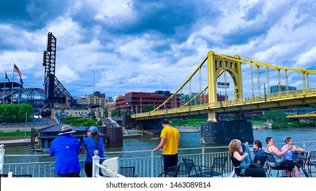 PITTSBURG, PA - MAY 26, 2019: Roberto Clemente Bridge Landscape In Pittsburg, Pennsylvania, USA