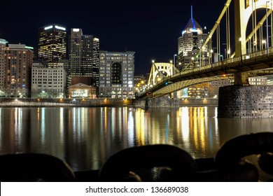 Pittsburgh Bridge At Night