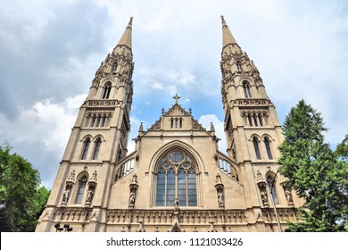 Pittsburgh City, Pennsylvania. Saint Paul Cathedral - Roman Catholic Church In Gothic Revival Style.