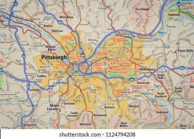 Pittsburgh on US map