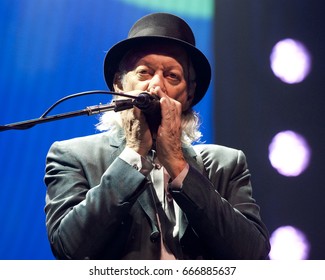 PITTSBURGH, PA June 09 - Scott Troy Thurston, harmonica player of Tom Petty & The Heartbreakers performs in Pittsburgh, Friday, June 9 at PPG Paints Arena.
