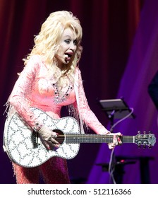 PITTSBURGH, PA - June 28, 2016 Dolly Parton sings 'Jolene' in Pittsburgh Tuesday, June 28 at Consol Energy Center. Parton is currently on her first major U.S. and Canadian tour in more than 25 years.