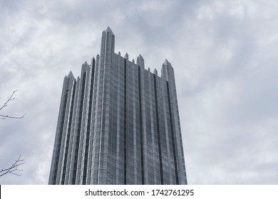 Pittsburgh, PA, USA, 2020-01-11: Looking Up At PPG Place Building