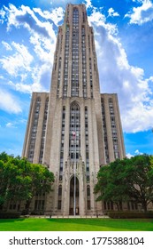 Pittsburgh, PA, USA - June 29, 2019: Built between 1926 and 1937, the Cathedral of Learning stands on the grounds of the University of Pittsburgh.