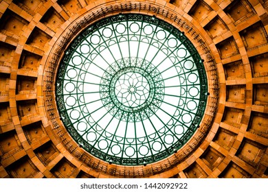Pittsburgh, Pennsylvania / USA - 07/03/2019 : A very beautiful view of the ceiling of Penn Station Down Town Pittsburgh displaying incredible architecture  