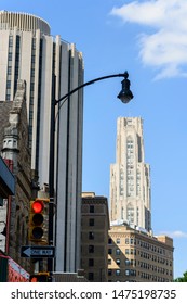 Pittsburgh, Pennsylvania, USA, The Cathedral Of Learning Viewed From Forbes Avenue, July 27, 2016