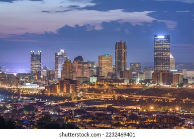 Pittsburgh, Pennsylvania, USA skyline from the South Side at dusk. - Powered by Shutterstock