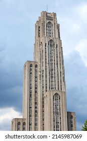 PITTSBURGH, USA - JUNE 30, 2013: Cathedral of Learning building view in Pittsburgh. The main building of University of Pittsburgh is the tallest university building in the Western Hemisphere.
