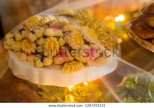 Pittsburgh Wedding Tradition Cookie Table Cookies Stock Photo