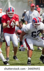 PITTSFORD, NY - JULY 27: QB Ryan Fitzpatrick Of The Buffalo Bills Works Out At Training Camp At St. John Fisher College On July 27, 2009 In Pittsford, NY (near Rochester).