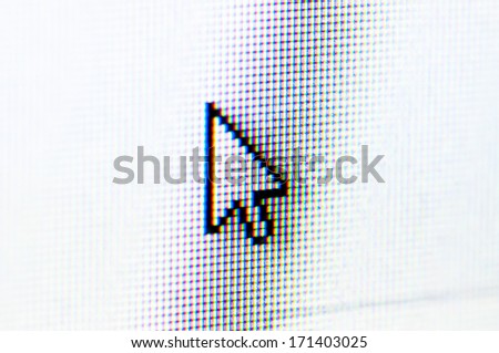  Pixel arrow cursor on a screen 