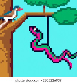 Pixel Art Vector-style Image Python Tree AI-generated image 2318961773 ...