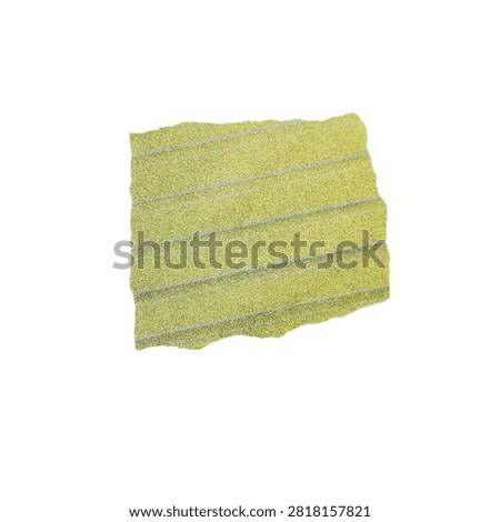 Pixelated green abstract shape on light background