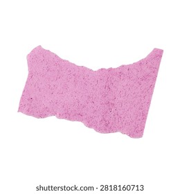 Pixelated map of the state of oregon with pink overlay