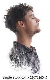 Pixelsort effect combined with a portrait