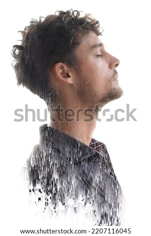 Pixelsort effect combined with a portrait