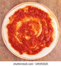 Pizza Base With Tomato Sauce