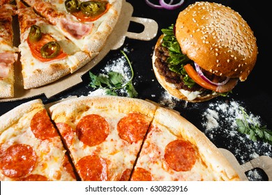 Pizza And Beef Burger