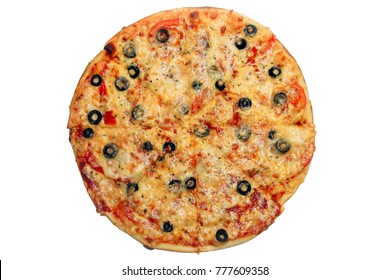 Pizza with black pencils with cheese backgrounds are white - Powered by Shutterstock