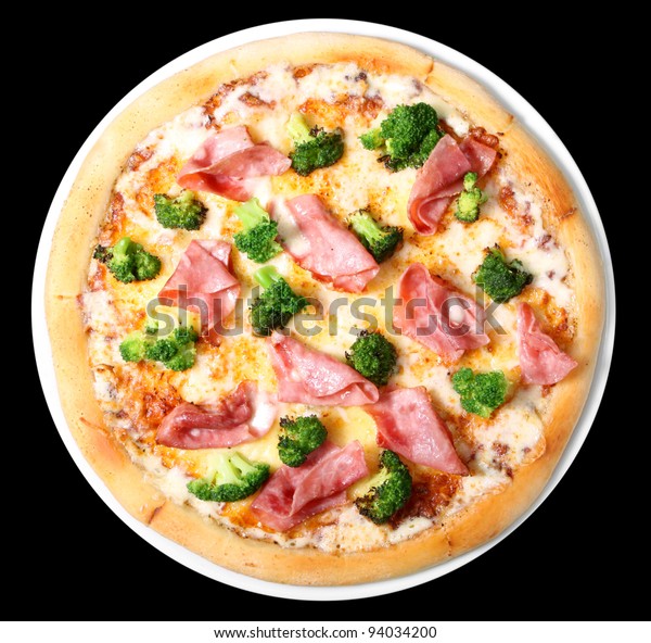 Pizza Broccoli Schinken Stock Photo Edit Now