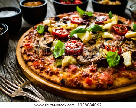 Similar – Image, Stock Photo Cheese Board with Ham, Cheese and a Knife