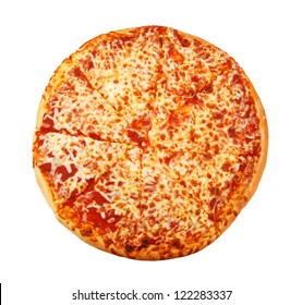 Pizza With Cheese Isolated On White Background