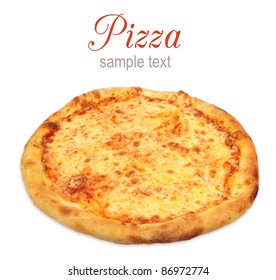 Pizza With Cheese Isolated On White Background