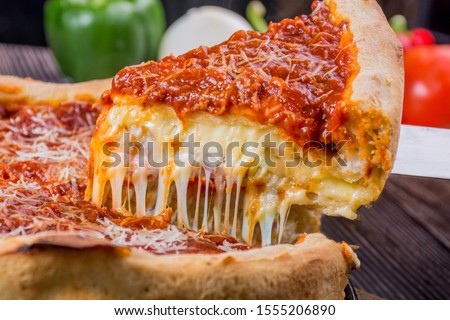 pizza Chicago food big salsa  Stock photo © 