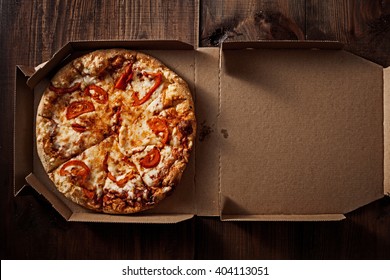 pizza in the in delivery box you can put your writing on the box