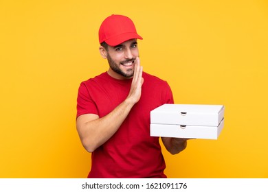 Pizza Delivery Man Work Uniform Picking Stock Photo 1621091176 ...